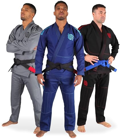 Sanabul Basics V.2 Ultralätt Pre-Shrunken BJJ Jiu Jitsu Gi (Marine, A1) Se specialstorleksguide