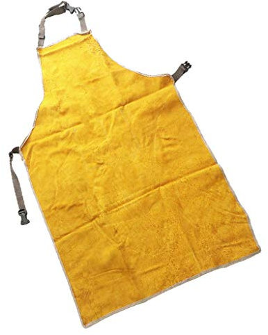 Tubayia Cowhide Welding Protective Apron Heat Resistant Work Apron for Welders, yellow, 95x65cm