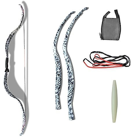 AMEYXGS Bogenschießen Traditionelle Bogen und Pfeile Set 20lbs Recurve Bogen Set Langbogen mit 6 Stück Holzpfeilen für Schießübungen und Outdoor Jagd (Bogen 1)