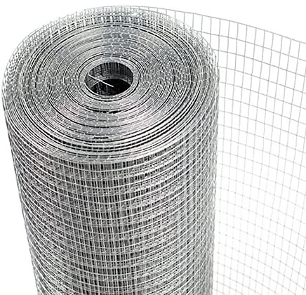 Hühnerdrahtnetz Kaninchen Tierzaun Netting Verzinkt Quadratisches Loch Maschendrahtzaun Geschweißtes Netz für Bastelprojekte und Gartenarbeit, Silber, 39 Zoll X 60 Fuß ( Color : 0.4inch 48inx50ft )