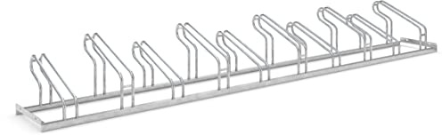 Bügelparker 1060 | einseitig | Fahrradständer für 10 Fahrräder | Freiaufstellung | Stabile, formschöne Simplizität | Abwechselnde Hoch-/Tiefeinstellung | Fahrradparker Bodenparker Mehrfachständer