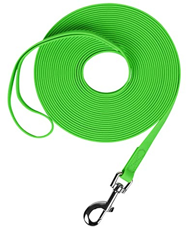 Waterproof Long Leash Durable Dog Recall Training Lead Great for Outdoor Hiking, Training, Yard, Beach and Swimming (Green, 10ft)