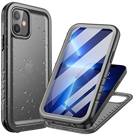 Cozycase for iPhone 12/iPhone 12 Pro Waterproof Shockproof Case with Screen/Camera Protector - Unbreakable/Heavy Duty/Front and Back Cover【360 Full Body Protective】Underwater Dustproof Hard Bumper