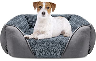 JOEJOY Hundebett Mittelgroße Hunde, Hundekorb Flauschig Waschbar, Anti-Angst rutschfest Hundebetten, Hundekörbchen für Kleine und Mittelgroße Hunde und Katzen, 63x53x20cm