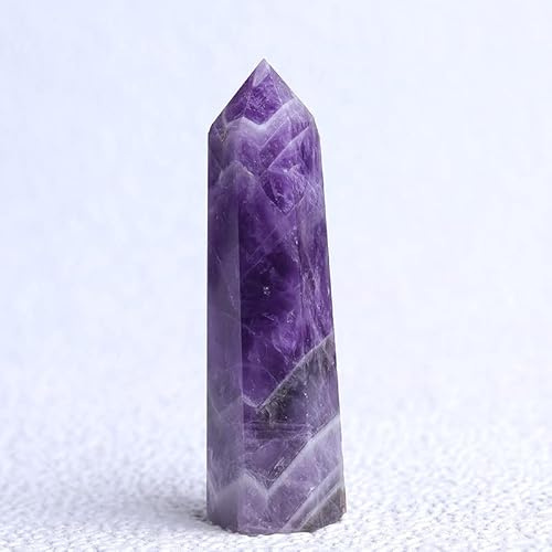 1 pezzo di ametista naturale a punta di quarzo roccia minerale esemplare esagonale prisma ornamento bacchetta magica pietra preziosa torre di cristallo, ametista, 50-60 mm