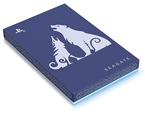 Seagate God of War Ragnarök Game Drive en édition limitée, 2 To, Disque dur externe - USB 3.0, éclairage LED bleu glacier, sous licence officielle pour les consoles PlayStation (STLV2000200)