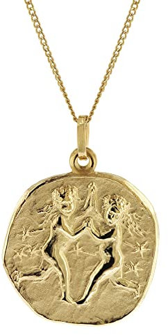 trendor Zwilling Sternzeichen Ø 20 mm mit 333/8K Goldkette für Herren 41960-06-50 50 cm