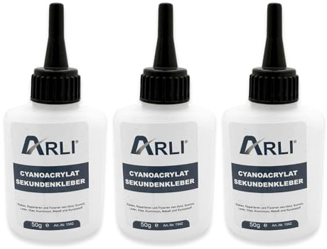 ARLI Sekundenkleber 3x 50g Universal Cyanacrylat Kleber stark schnell Reparaturkleber Klebstoff für Papier Leder Metall Holz Kunstsoff Gummi Porzellan Keramik Superglue Alleskleber (150g)