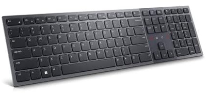 Dell Pro Premium Collaboration Teclado inalámbrico KB900, Zoom certificado | Bluetooth 5.1, 2,4 GHz, carga USB‑C, sensor inteligente, silencioso, cable USB‑C, listo para trabajar de forma remota