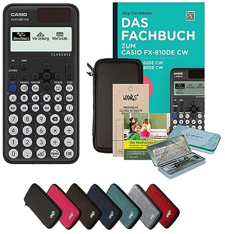 CALCUSO Streberpaket Schwarz mit Taschenrechner Casio FX-810DE CW ClassWiz
