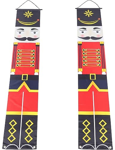 IMIKEYA 1paire Bannière De Nutcracker Décoration De Porte Festive Pour Porche Ambiance Chaleureuse Pour à Pour Vos Invités