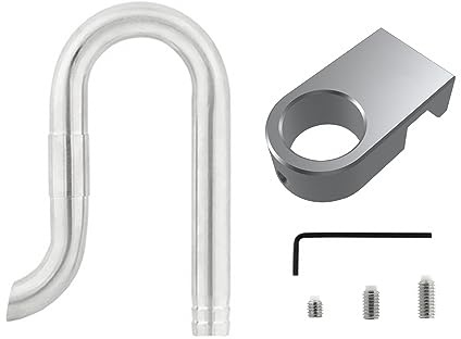 MiOYOOW Lily Pipe en Acier INOX pour Petit Aquarium, Tuyau d'écoulement d'entrée Sortie d'aquarium avec Pince à Fixation en Métal pour Aquarium de Plantes (Compatible avec Tuyaux Filtre 12/16mm)