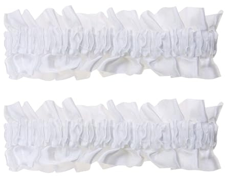 PENTA ANGEL Men Armband Garter 2Pcs 20s Anti Slip Stretchy Sleeve Shirt Holder Roaring Garters Belt for Women Party Costume… (White)