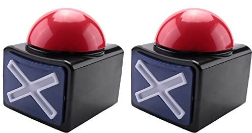 DATOZA Lot de 2 buzzers de jeu, alarme sonore avec lumière quiz Got Talent Buzzer