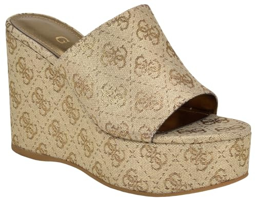 GUESS Damen Yenise Keilsandale, Gold 710, 37.5 EU
