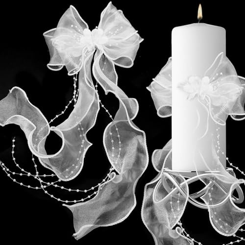Sunshine Smile Drip Protection Communion Candle, Drip Catcher with Bow, Candle Accessory, 8cm, White-1pcs