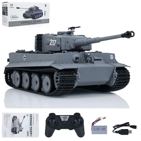 wheelfun 1/24 dagars RC stridsvagn tiger I fjärrstyrd militär pansarvagn infraröd strid RC hobbymodeller