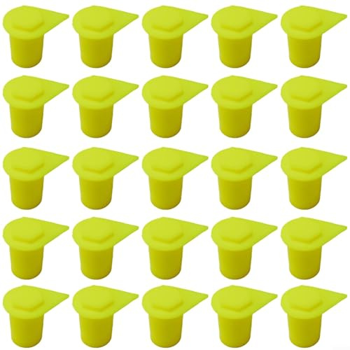 LVYXON Mutternanzeiger, 25 x 21 mm, gelbe Radmutter-Indikatoren, Sicherheitskappe, lange Radmuttermarkierungen für LKW, PKW, Wohnwagen