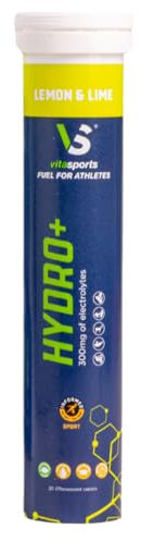 VitaSports Hydro+ Electrolytes Tablets - 20 Tablets (Lemon & Lime), Hydration & Energy