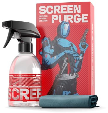 RGB Buff Bildschirmreiniger 300 ml für Gaming Screens inkl. Premium Mikrofasertuch 35x35 cm - Display Reiniger & Screen Cleaner für PC, Monitor, Laptop, Tablet, Smartphone, TV, OLED, TFT, LCD & LED
