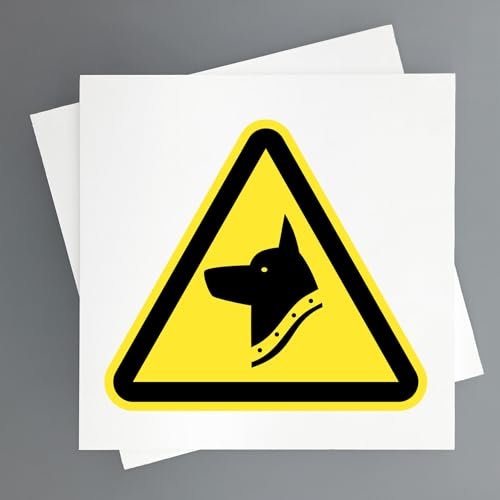 Cartel Perro Peligroso Pack 2ud de 19x19 cm Señal de Advertencia Peligro Perro - Seguridad Industrial y EPIS (Advertencia Perro)