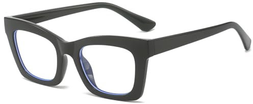 YAMEIZE Occhio di Gatto Occhiali Anti Luce Blu Quadrato Montatura Occhiali da Vista Donna Retrò Occhiali Anti Filtro Luce Blu per Lettura PC