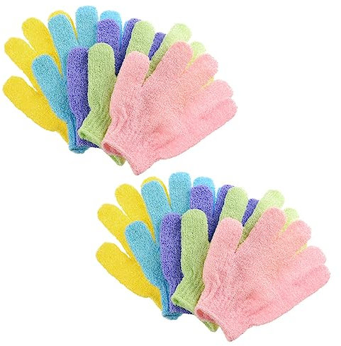 IWOWHERO Duschhandschuhe Peeling 10er Pack Badehandschuhe Für Die Ganzkörperreinigung Aus Robustem Polyester
