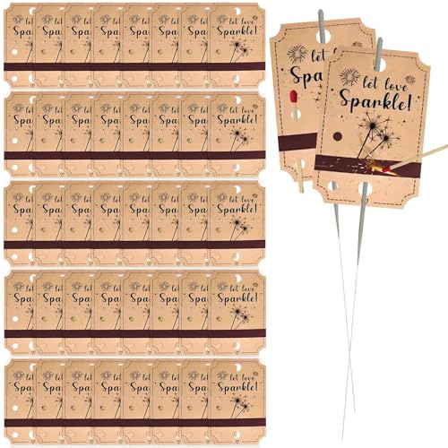 Etichette per candele magiche, 100 pezzi, in carta kraft per matrimoni, per stelle magiche, con strisce match strip, per feste, lauree, compleanni, colore giallo