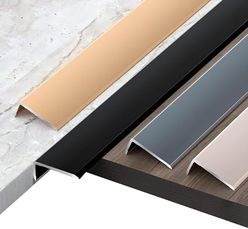 Coayuou Übergangsprofil 3 Stück 90cm Übergangsleisten Aus Aluminium Treppenprofil Stufenkantenprofil Für Sicheren Schutz Vor Kratzern Und Stößen(Sekt,10x20mm)
