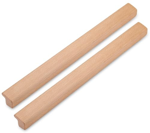 SYZOW 6 Stück Möbelgriffe Holz 320mm,Schrankgriffe Holz Küchengriffe Schubladengriffe Möbel Massiv Holzgriffe (Hölzerne)