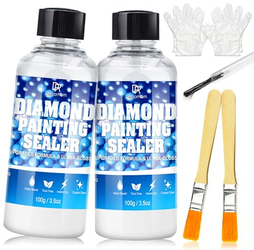 Diamond Painting Sealer - Diamond Art Sealer 200ml, Permanent Hold Glue for Diamond Work, Suitable for Adults & Diamond Dots, Shine Conserver & Puzzle Glue, Core Accessories & Durable Craft Tools
