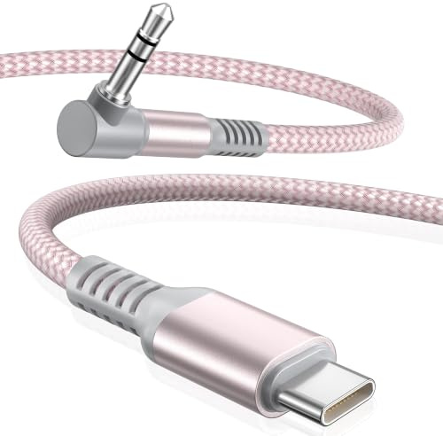 Elebase für iPhone 16 Typ-C zu 3.5mm Klinkenstecker 1.8M mit 90 Grad Winkel | für iPhone 15 17 Pro Max Plus,iPad 10 Air 4 5 Mini 7 6,Google Pixel 9 10,Kindle Fire HD 10,Samsung Galaxy S24 S23,A56 A55 M56