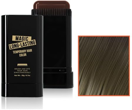Tinta per capelli sicura e comoda, pettine impermeabile e a lunga durata per coprire i capelli grigi, stick istantaneo 2 in 1 per donne e uomini (Dark Brown)