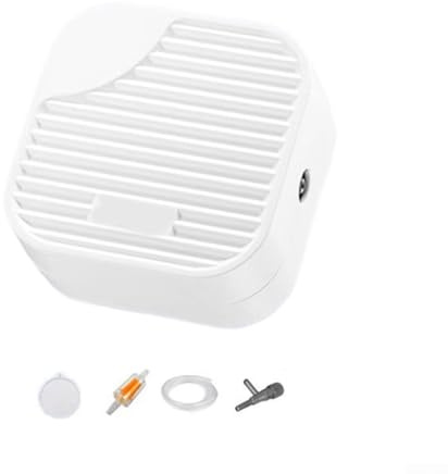 Bomba de aire para acuario de 345 W con funcionamiento silencioso, control magnético dual y volumen de gas ajustable para peceras, base de ABS estable para reducir el ruido (3 W)
