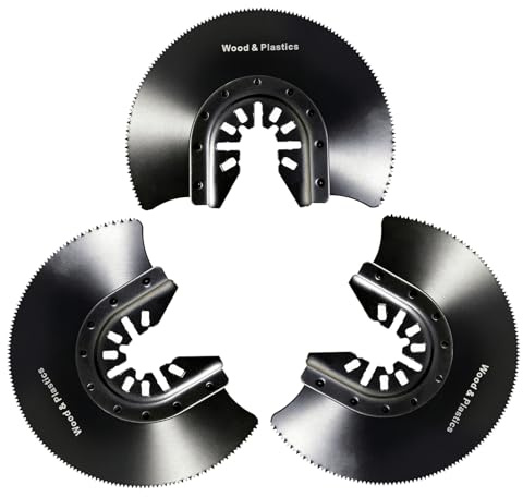 3Stück Multifunktionswerkzeug Sägeblätter, 88mm Halbrund Multimaster Sägeblätter Gebogener Rand, Multifunktionswerkzeug Zubehör, Präzises Multitool Sägeblatt für Plastik, Holz,Weiche Fliesen