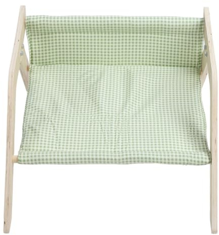 RASTKY Cama de Madera Duradera para Hamaca para Mascotas, Diseño de Columpio Desmontable para Gatos, Todas Las Estaciones, 16,54x17,72x9,65 Pulgadas