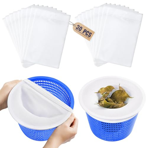 DIANLIANG Chaussette Skimmer Piscine 30 Pièces Filtre Skimmer Piscine Élastique Pool Skimmer Socks pour Panier Skimmer Piscine