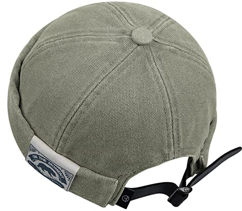 Clakllie Cotton Docker Cap Seemannsmütze Hafenmütze Original Dockermütze Herren Sommer Brimless Hat Kopfbedeckung Seemannskappe Ohne Schirm Rolled Cuff Harbour Hat Unisex