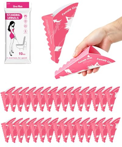 JIRVEX 30 Urinbeutel für unterwegs Frauen, Taschen WC, Urinella für Frauen Einweg, Wasserdichter Papiertrichter für Reisen, Camping, Festivals und Wanderungen