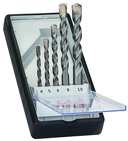Bosch Professional 2607010524 Rundschaftbohrer 5 tlg. Silver Percussion Bohrer Set grau 4/5/6/8/10 mm