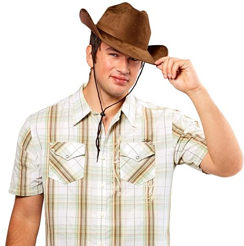 Rubies Forum Novelties Men's Novelty Adult Suede Cowboy Hat, Brown, One Size