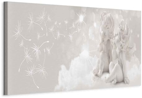 murando - Wandbilder XXL Engel 120x40 cm 1 tlg - Wand Deko Vlies Leinwand Bilder Groß Wanddeko Wohnzimmer Schlafzimmer Kunstdrucke Panoramabild - Abstrakt Liebe Wolke Pusteblumen