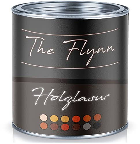 The Flynn hochwertige Holz-Lasur für längere Lebzeit von Holz wetterfest atmungsaktiv Lichtbeständig aromatenfrei tropfgehemmt UV-beständig (5 L, Ebenholz)