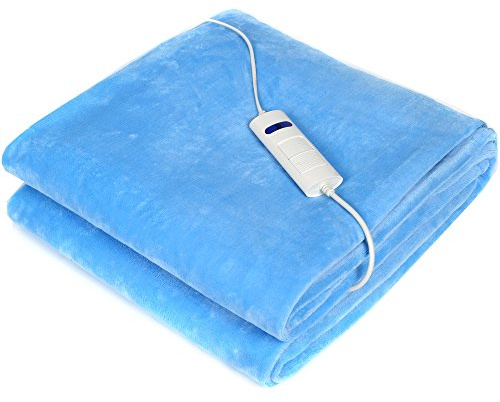Syntrox Germany XXL extra große, besonders kuschlige 160 Watt elektrische Heizdecke HD-160W Fairbanks 180x130 cm mit 6 Temperaturstufen Wärmeunterbett Wärmedecke Kuscheldecke