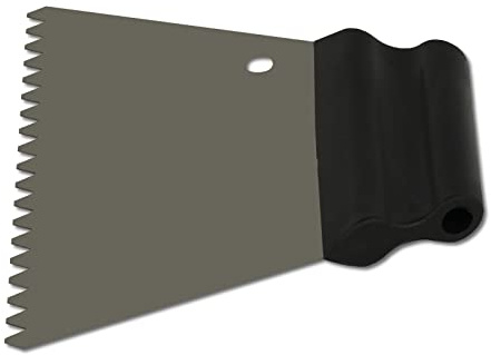 DEWEPRO Kleberspachtel 180 mm – Trapezspachtel mit 6 x 6 mm Zahnung – Robuste Stahlklinge – Ergonomischer Kunststoffgriff – Zahnspachtel für Fliesenlegen, Bodenbeläge, Wandverkleidung & Renovierung