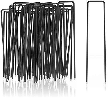 COM-FOUR® 50x ancoraggi a terra in acciaio al carbonio - robusti picchetti per il fissaggio di pile e pellicole per erbacce - ancoraggi a terra per giardino (050 pezzi - 150x25x3mm)