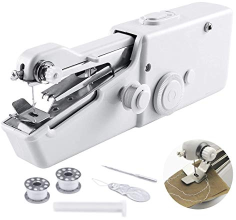 ele ELEOPTION Machine à Coudre à Main, Machine à Coudre électrique à Main sans Fil, Point Pratique Rapide pour vêtements en Tissu Vêtements en Tissu pour Enfants (Batterie Non Incluse)