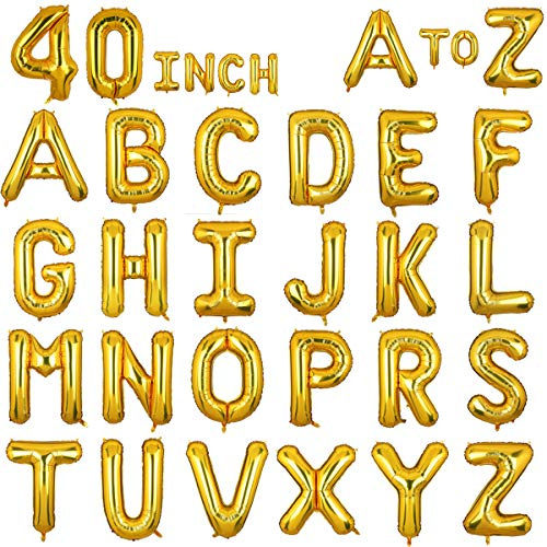 101,6 cm großer goldener Buchstabe P Folienballon großer einzelner Mylar-Ballon für Geburtstagsparty, Dekoration, Babyparty (Gold P)