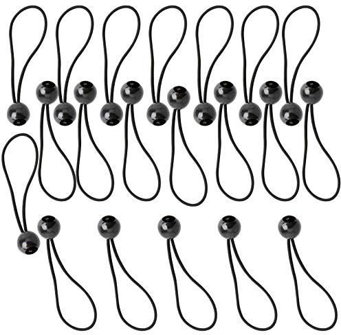20 Stück Planen-Bungee-Spanngurte, Flaggen-Spanngurte, Ball-Plane, elastische Stoß-Plane, Seil, Bungee-Knebel, Ball-Spanngurte, Zelt-Spanngurte, Haken mit Bällen für Banner, Pavillons, Baldachin
