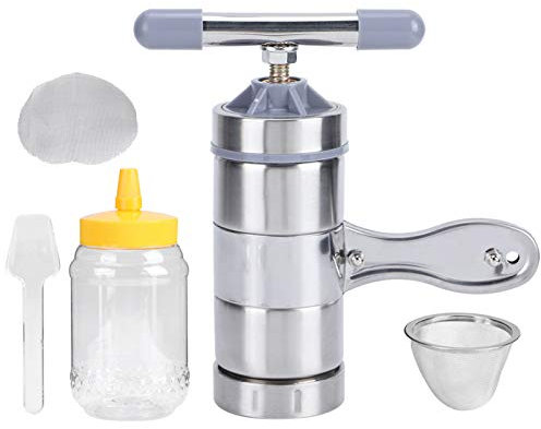VIFERR Manuelle Honigpresse, Mini Tragbarer Honigabscheider Handheld Honey Presser Honigextraktor Edelstahl Honigpressmaschine Imkerei Werkzeug